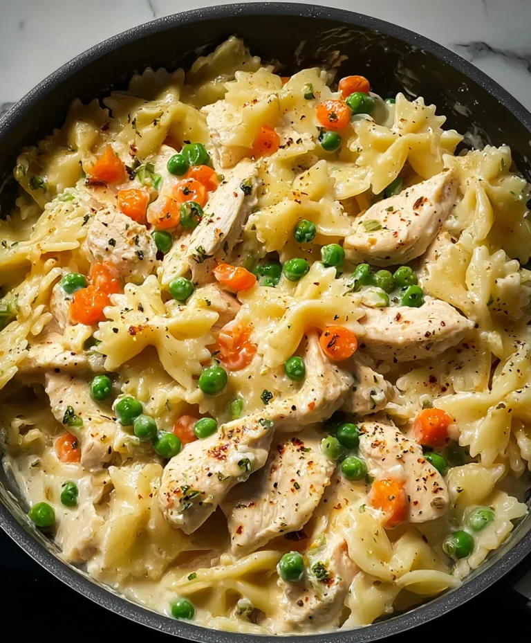 Creamy Chicken Pot Pie Pasta-Easy Comfort Food Recipe