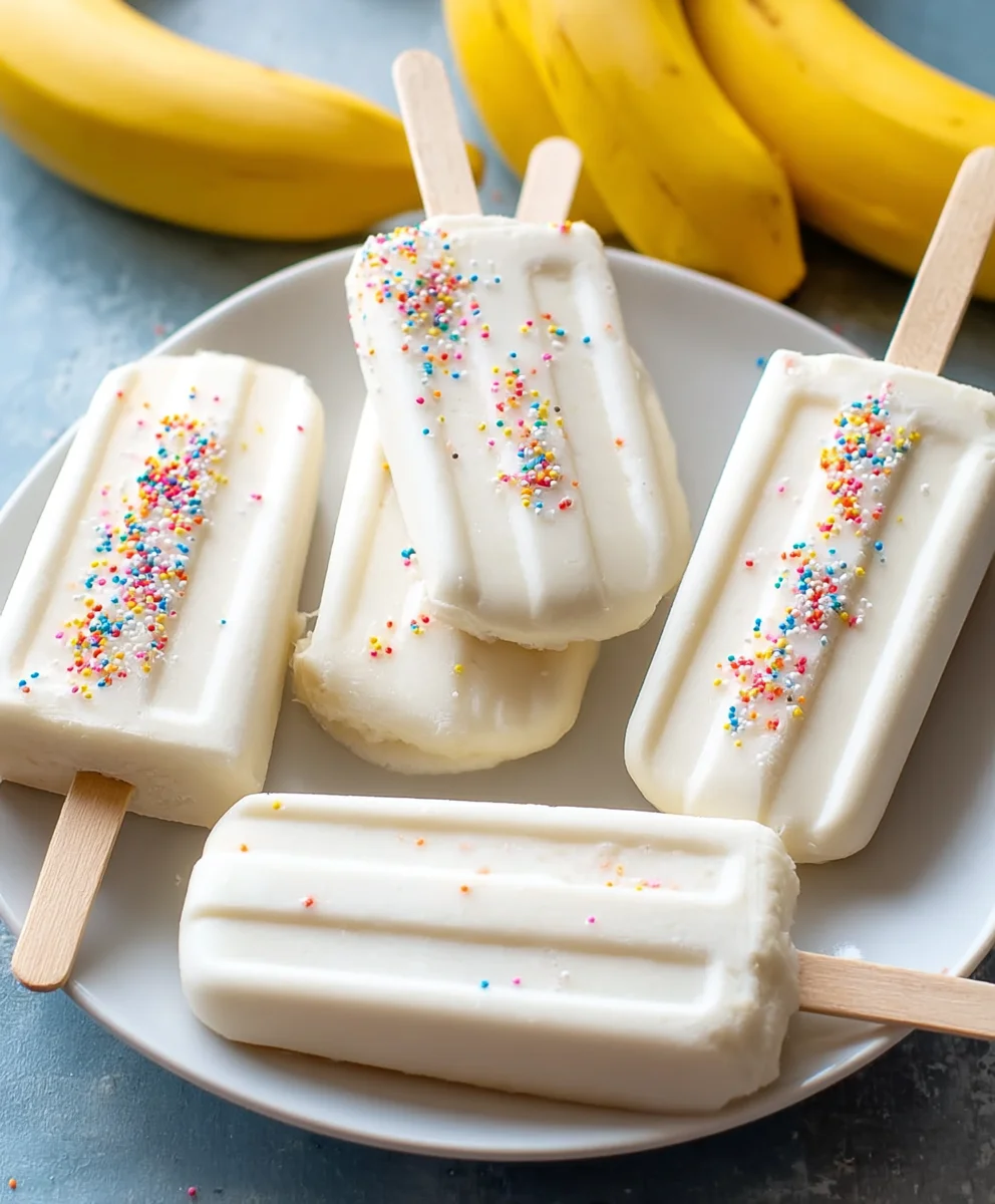 Easy Frozen Banana Yogurt Pops - Healthy Treat