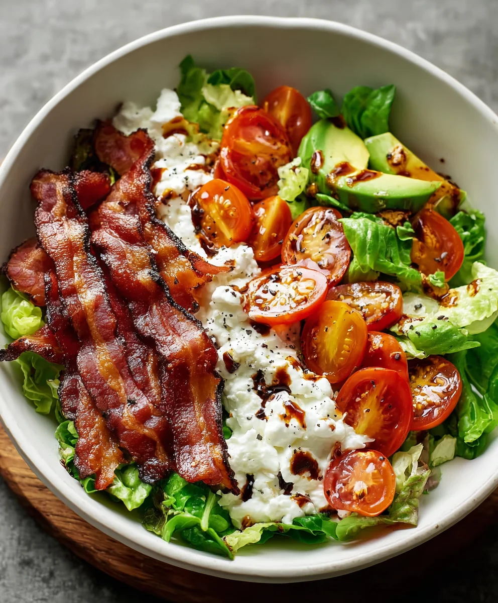 Easy BLT Cottage Cheese Bowl- Low Carb Lunch