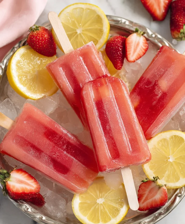 Easy Strawberry Lemonade Popsicles-Sweet & Tangy Treat