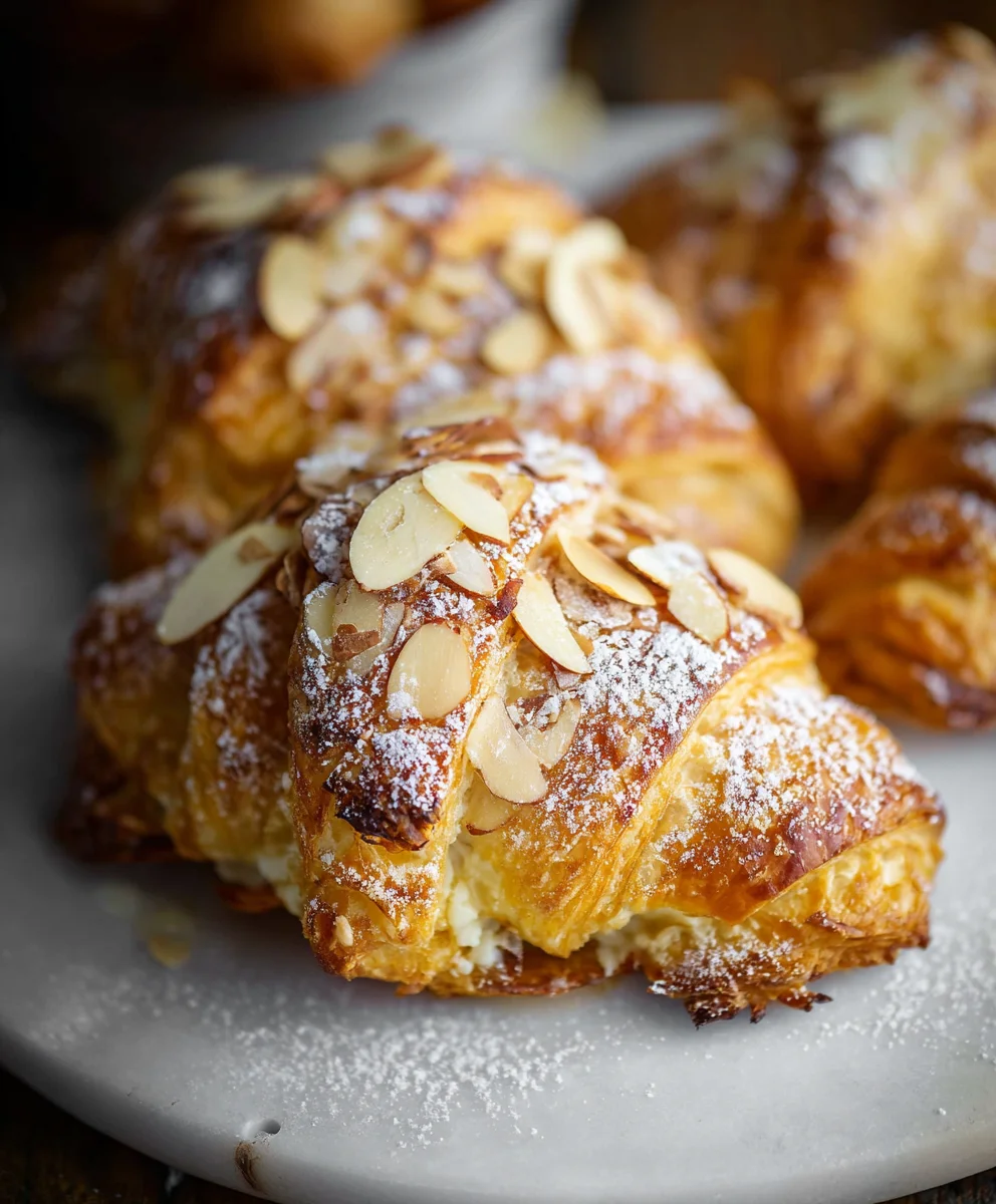 Almond Cream Filled Croissants-Flaky Pastry Bliss