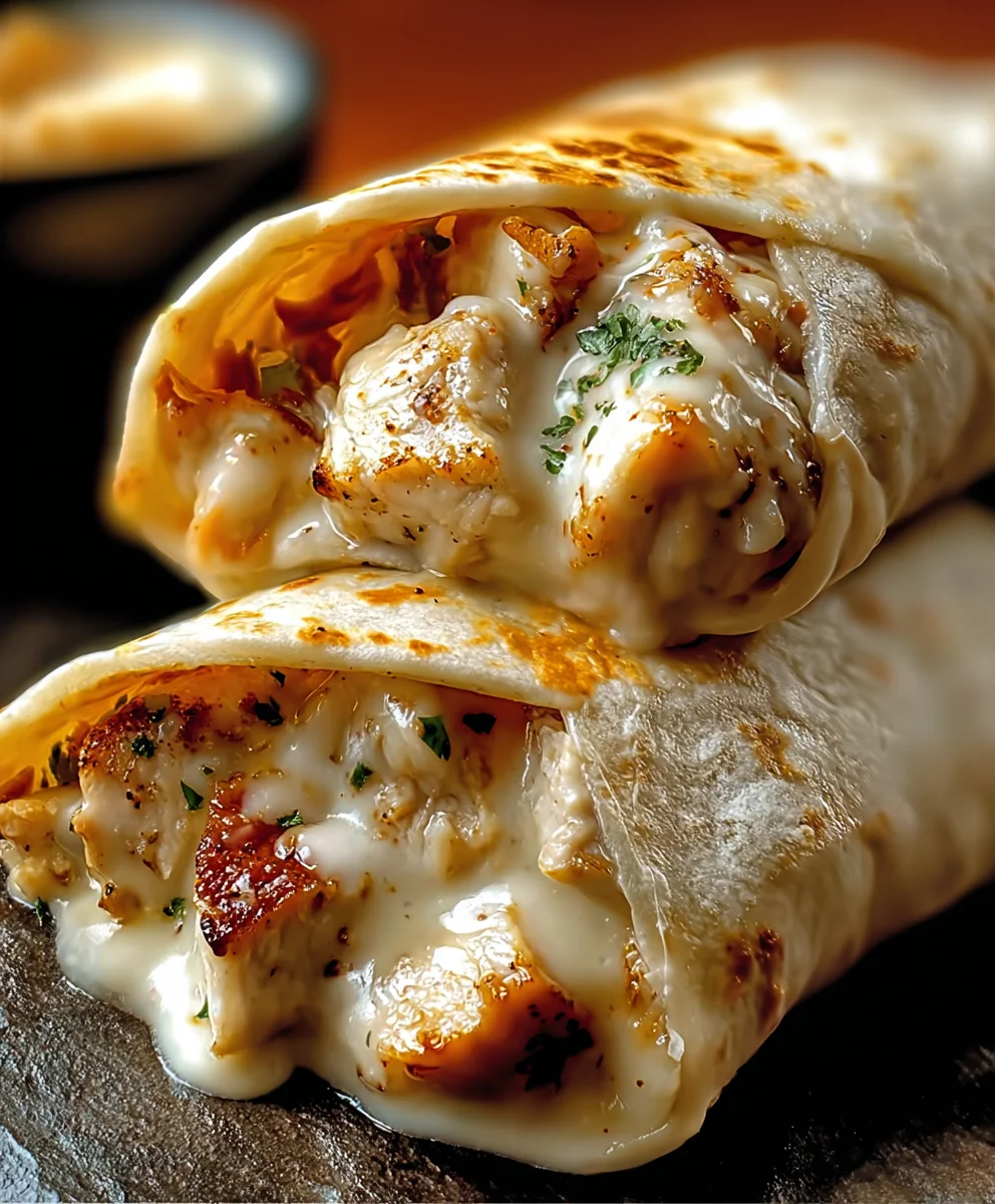 Cheesy Garlic Chicken Wraps- Easy Weeknight Meal