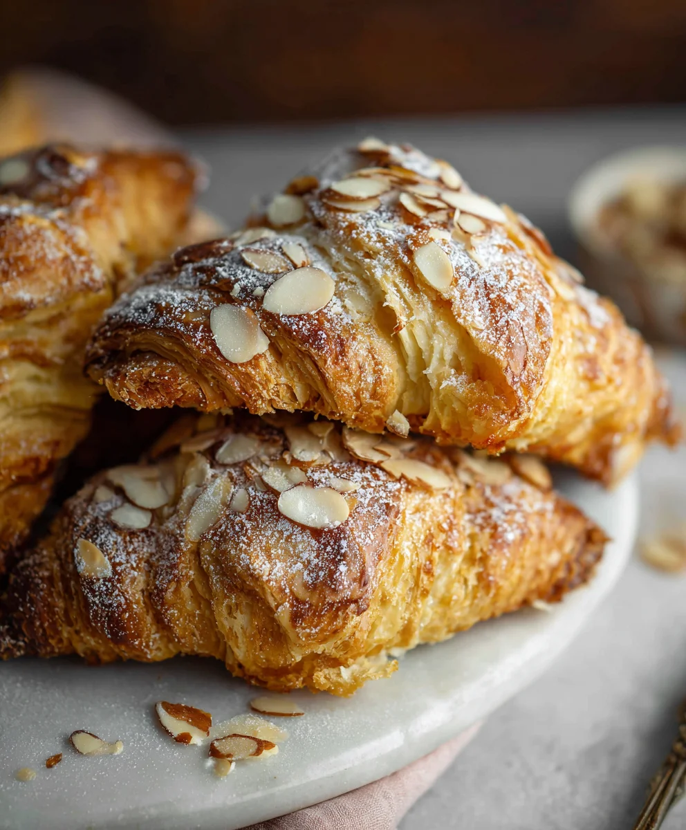 Almond Cream Filled Croissants-Flaky Pastry Bliss