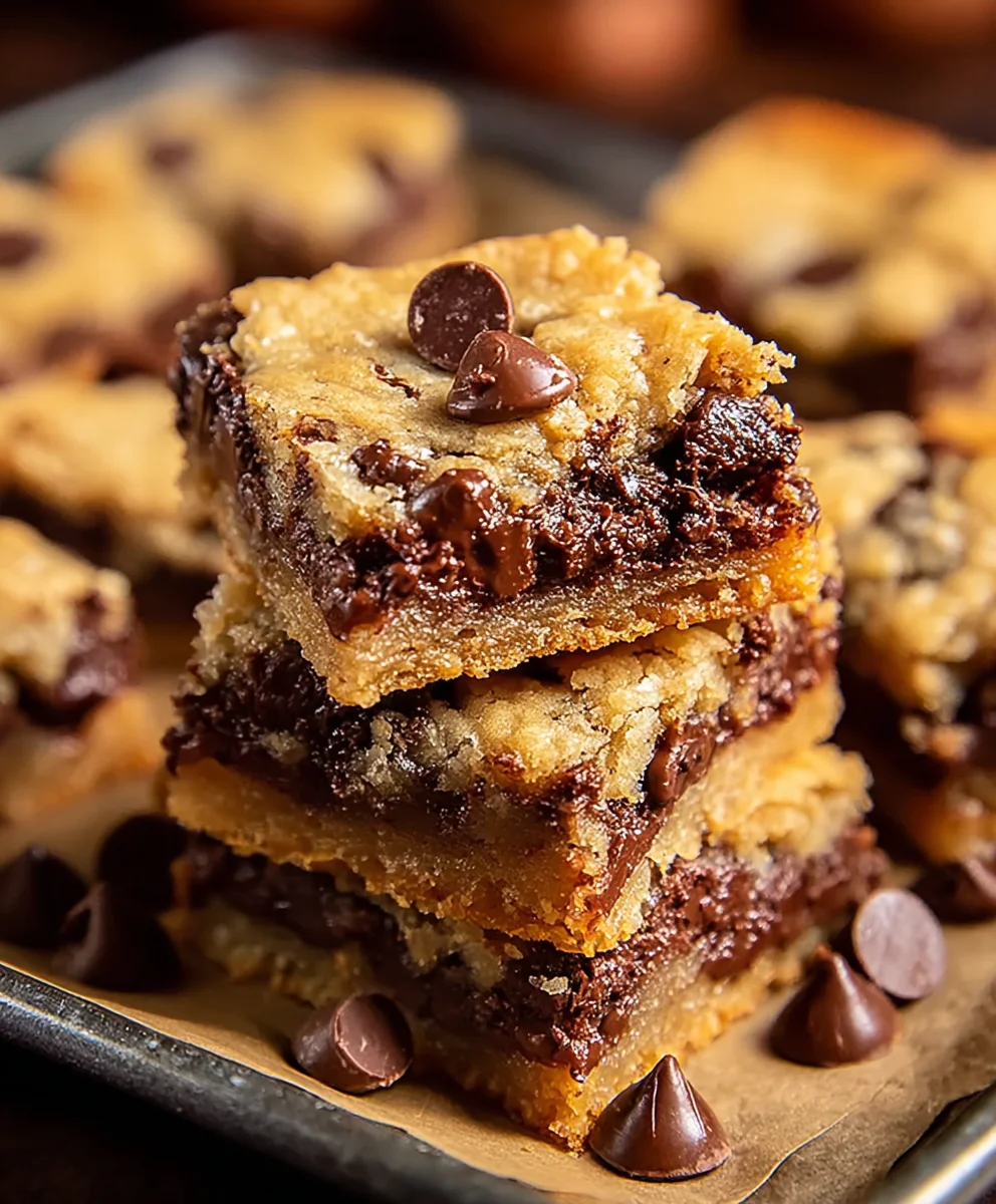 Gooey Chocolate Chip Cookie Bars-Easy Delicious Treat