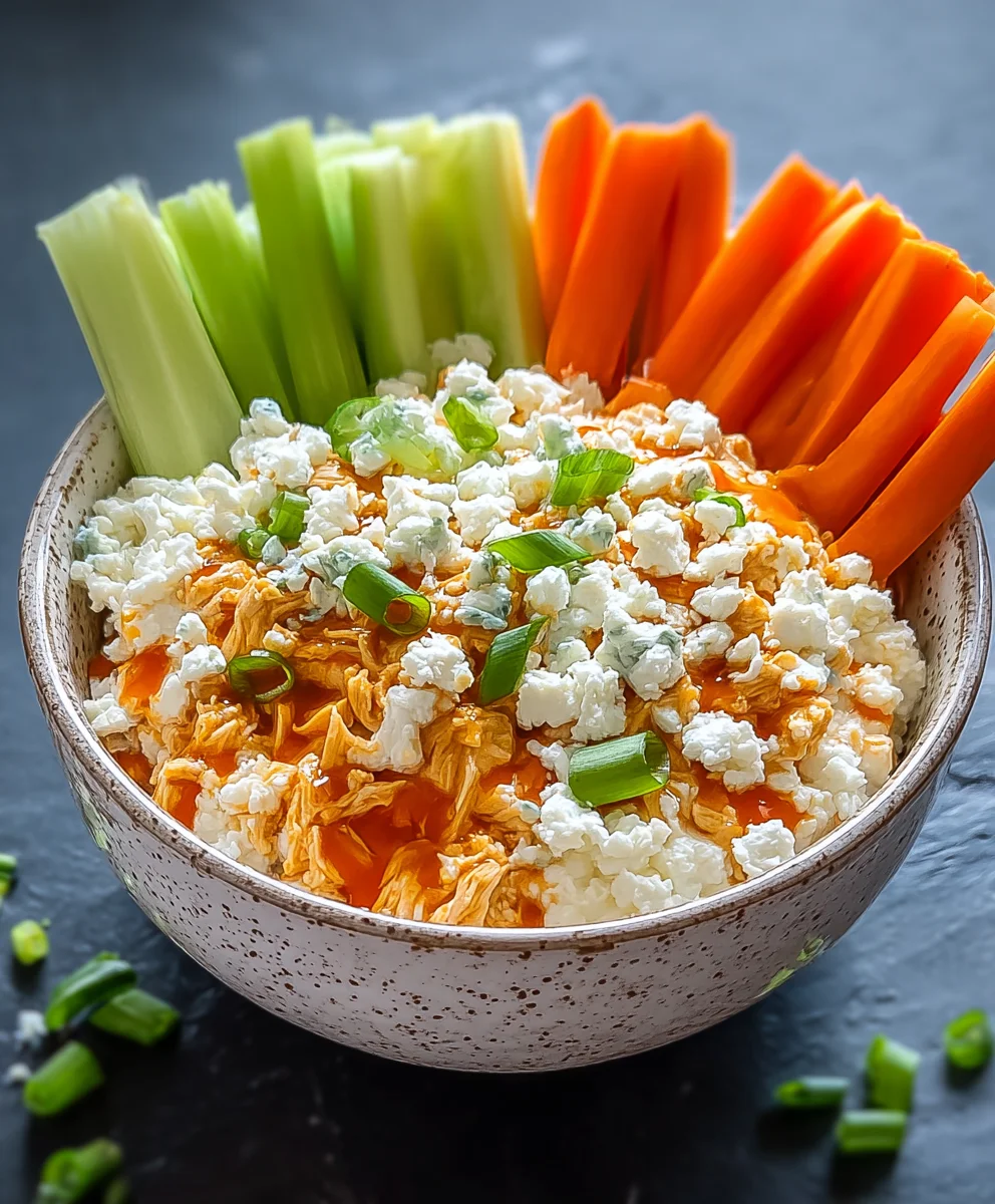 Buffalo Chicken Cottage Cheese Bowl-Healthy & Easy