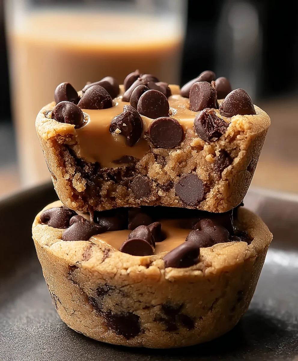 Peanut Butter Chocolate Chip Cookie Cups-Easy Recipe