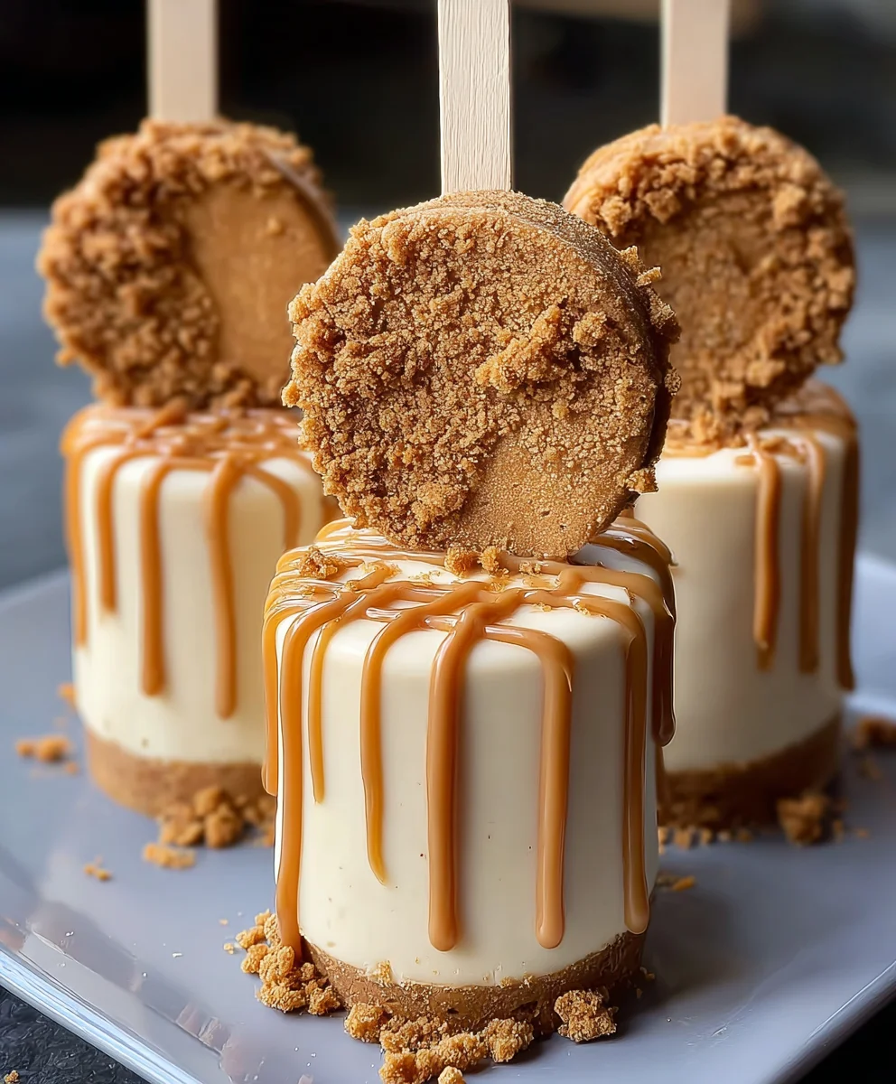 Biscoff Cookie Butter Cheesecake Pops - Decadent Treats