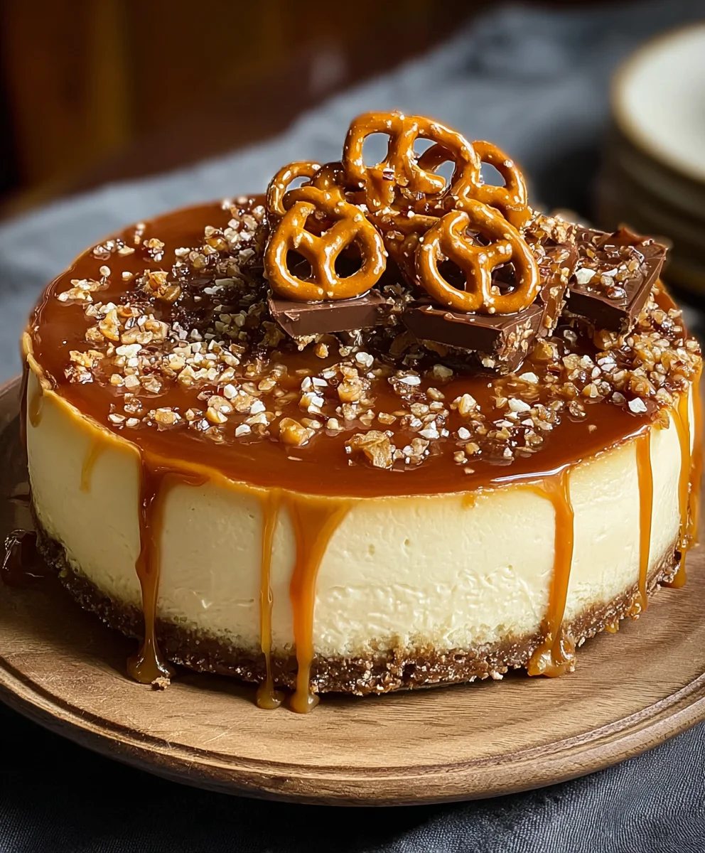 Salted Caramel Pretzel Cheesecake- Decadent Treat