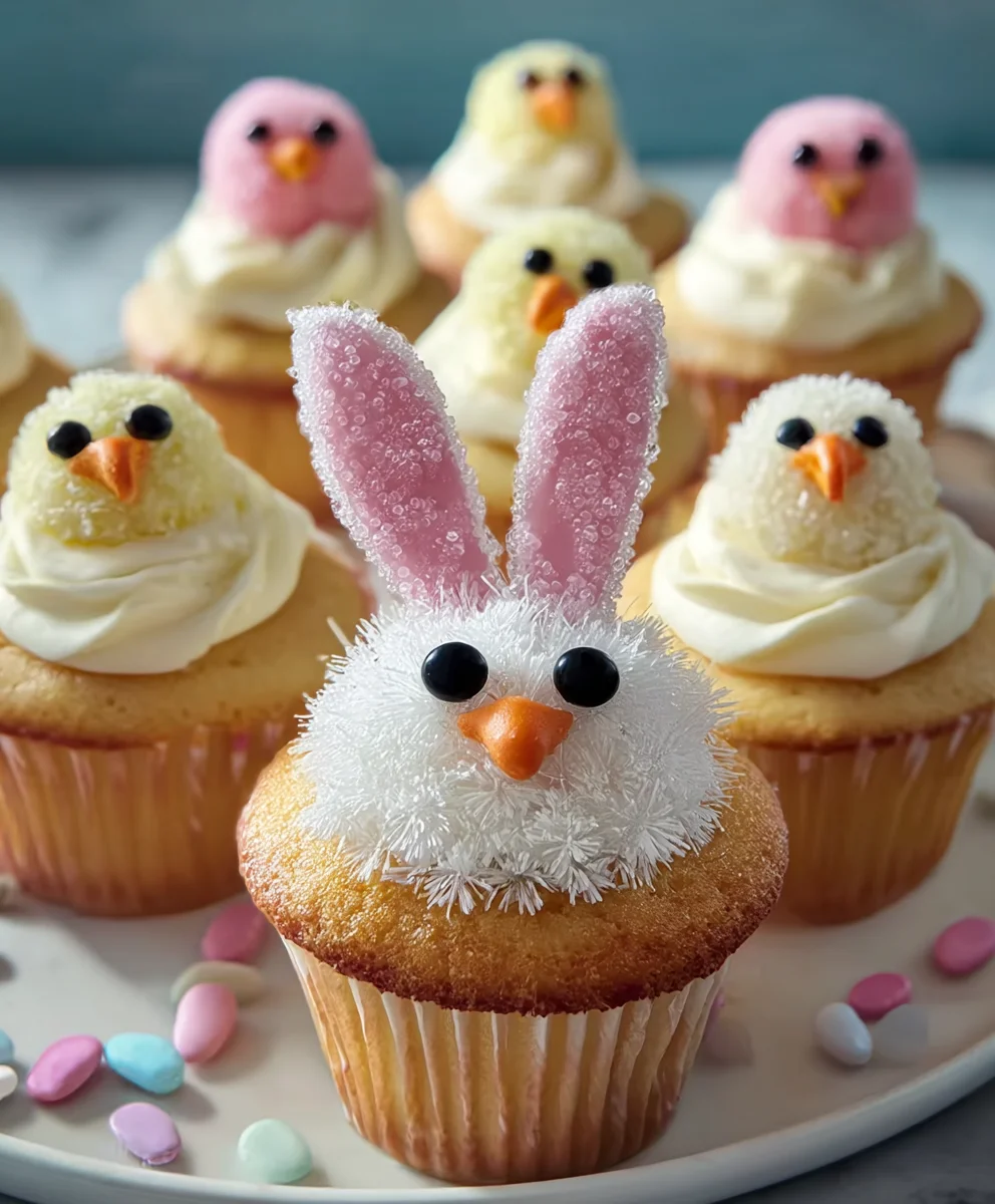 Easter Bunny and Chick Cupcakes Easy Recipe