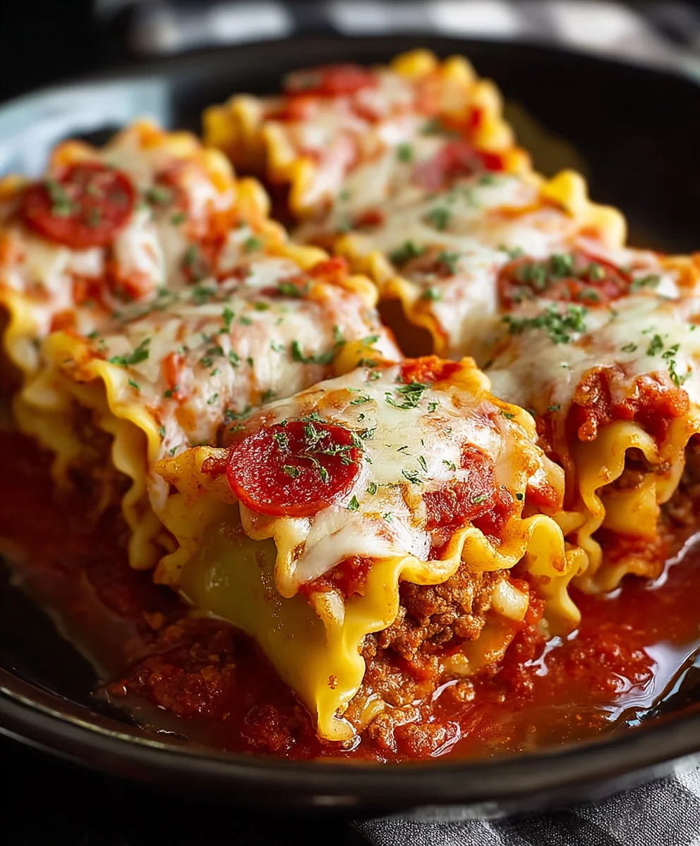 Beef Beef Pepperoni Pizza Lasagna Roll Ups Delicious Recipe