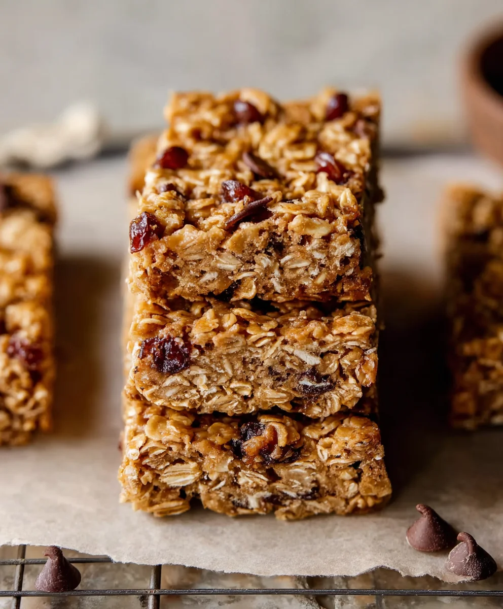 Soft-Baked Peanut Butter Granola Bars Recipe