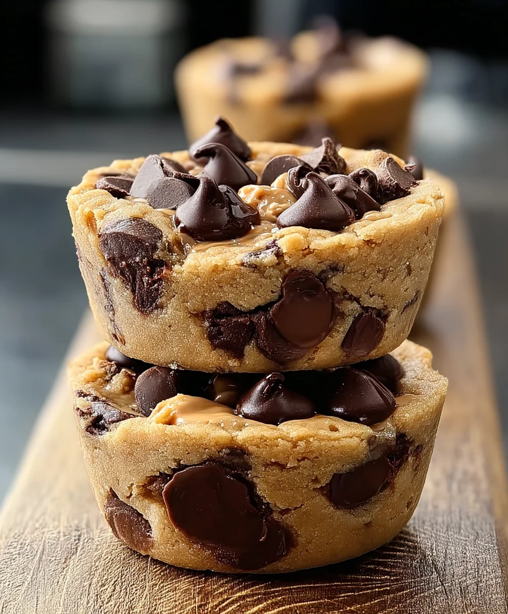 Peanut Butter Chocolate Chip Cookie Cups-Easy Recipe