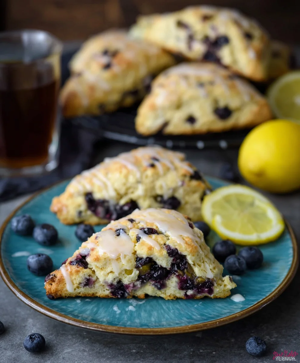Sourdough Discard Blueberry Lemon Scones-Easy Recipe
