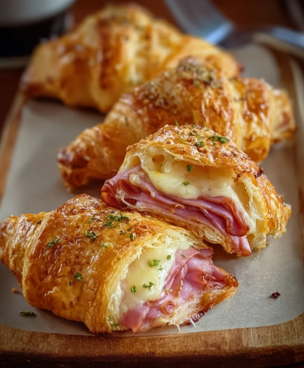 Baked Beef Beef Ham Cheese Croissants Delicious Recipe