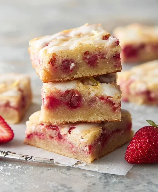 Strawberry Lemon Blondies