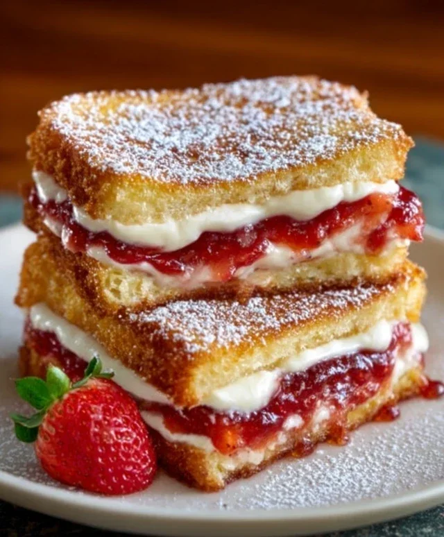 Fried Strawberry Cheesecake Sandwiches