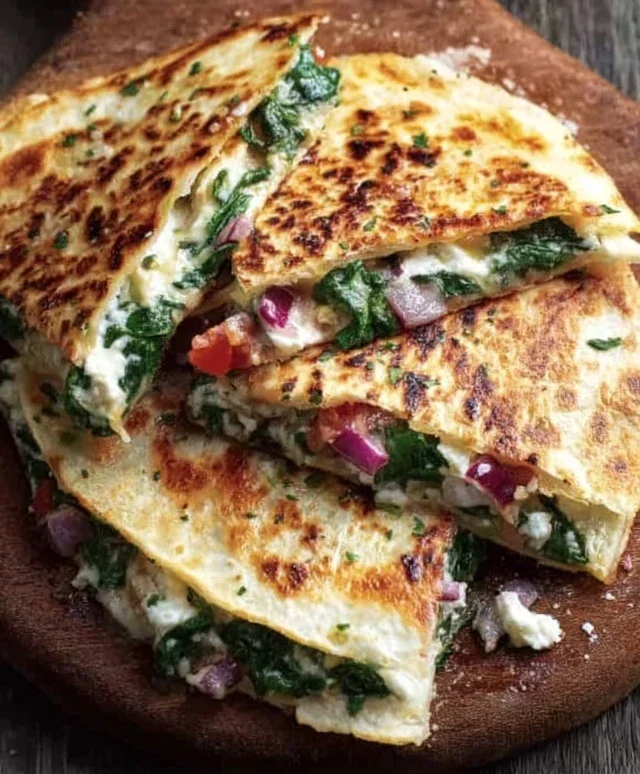 Spinach and Feta Quesadillas