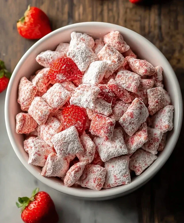 Easy Strawberry Shortcake Puppy Chow