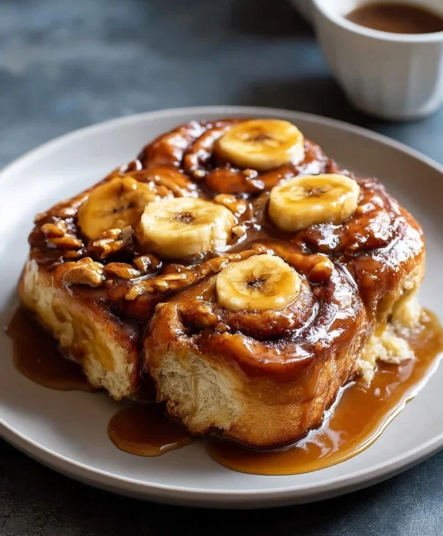 Bananas Foster Cinnamon Rolls