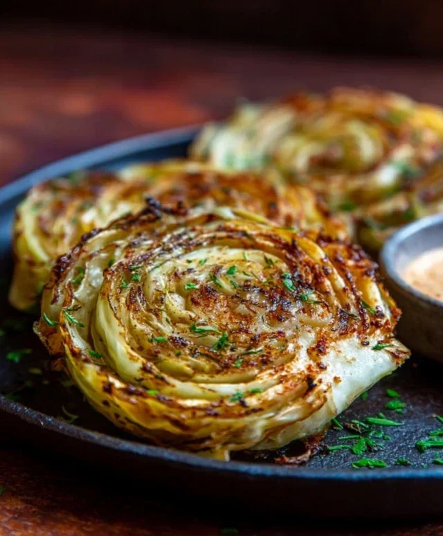 Oven Roasted Garlic Cabbage Steaks