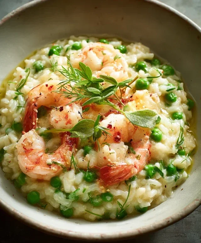 Shrimp Risotto with Peas