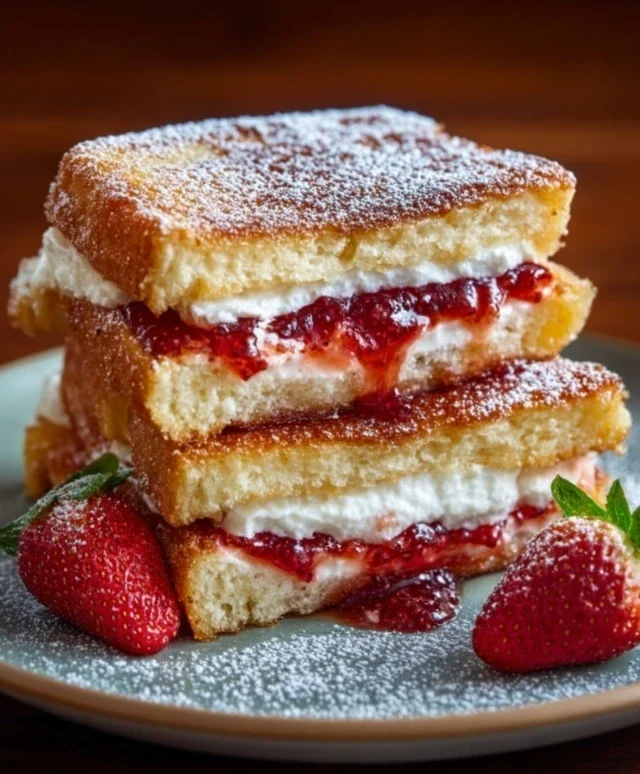Fried Strawberry Cheesecake Sandwiches