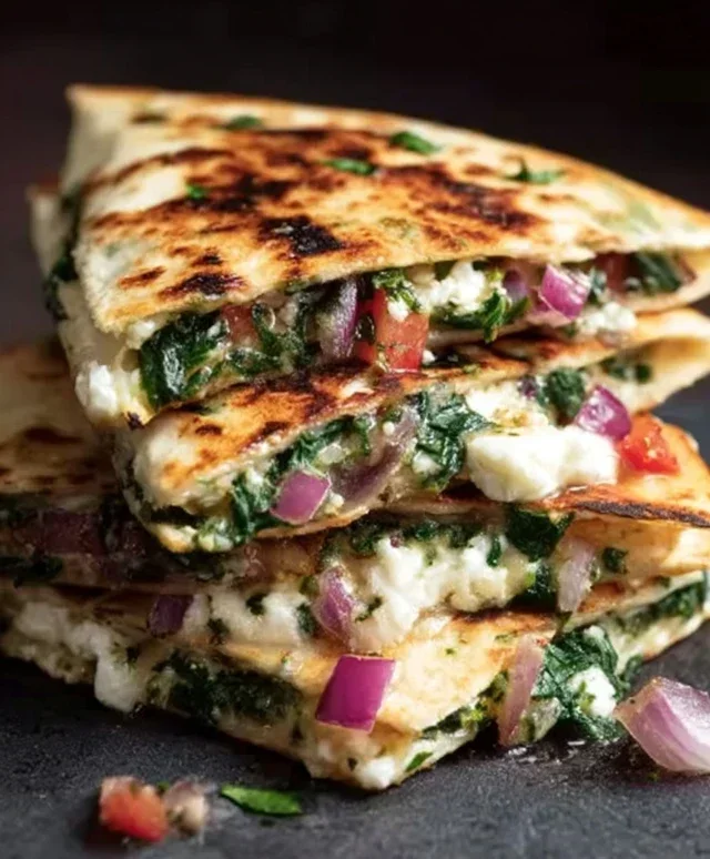 Spinach and Feta Quesadillas