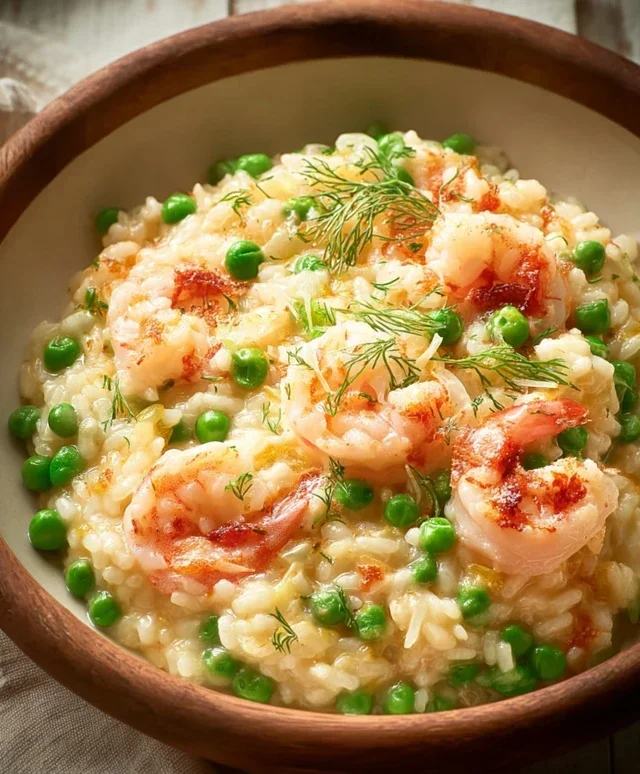 Shrimp Risotto with Peas